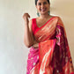 Rajwada Deep Wine Silk Blend Woven Saree For Women