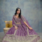 Rajwada Purple Art Silk Embellished Semi-Stitched lehenga For Women