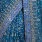 Rajwada Blue Georgette Embellished Solid Saree For Women