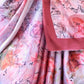 Rajwada Peach Satin Printed Saree With Unstitched Blouse For Women