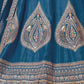 Rajwada Teal Blue Silk Blend Embroidered Semi-Stitched Lehenga For Women