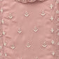 Rajwada Peach Georgette Embroidered Semi-Stitched Kurta Set For Women