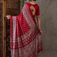 Rajwada Red Silk Blend Printed Elegant Saree For Women