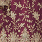 Rajwada Wine Chinon Embroidered Semi-Stitched Kurta Set For Women