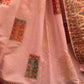 Rajwada Pink Modal Woven Saree With Unstitched Blouse For Women