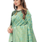 Rajwada Pista Green Silk Blend Embellished Saree For Women