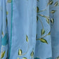 Rajwada Blue Georgette Printed Saree With Unstitched Blouse For Women