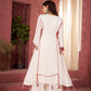 Rajwada Offwhite Rayon Embroidered Stitched Kurta Set For Women