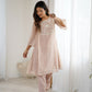 Rajwada Light Pink Organza Embroidered Stitched Kurta Set For Women
