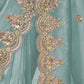 Rajwada Blue Tissue Embellished Saree For Women