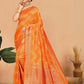 Rajwada Orange Woven Banarasi Silk Saree With Unstitched Blouse for Women