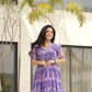 Rajwada Purple Georgette Printed Stitched Gown For Women