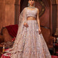 Rajwada Light Lavender Georgette Embroidered Semi Stitched Lehenga For Women