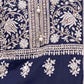 Rajwada Navy Blue Georgette Embroidered Semi Stitched Kurta Set For Women