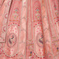 Rajwada Pink Silk Blend Embroidered Semi-Stitched Lehenga For Women
