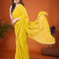 Rajwada Light Yellow Georgette Printed Saree For Women