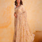 Rajwada Beige Georgette Embroidered Saree With Unstitched Blouse For Women