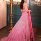 Rajwada Light Pink Net Embellished Semi Stitched Lehenga For Women