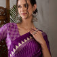 Rajwada Purple Silk Blend Printed Elegant Saree For Women