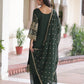 Rajwada Olive Silk Blend Embellished Kurta Set For Women