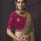 Rajwada Olive Green Satin Embroidered Saree For Women