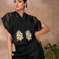 Rajwada Black Organza Embellished Stitched Co-Ord Set For Women