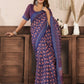 Rajwada Deep Purple Cotton Linen Zari Work Saree For Women