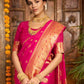 Rajwada Dark Pink Silk Blend Woven Pithani Saree For Women