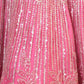 Rajwada Light Pink Net Embellished Semi Stitched Lehenga For Women