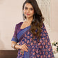Rajwada Deep Purple Cotton Linen Zari Work Saree For Women