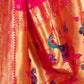 Rajwada Dark Pink Silk Blend Woven Pithani Saree For Women