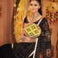 Rajwada Black Viscose Rayon Rabari Work Semi-Stitched lehenga With Stunning Tassels For Women