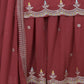 Rajwada Dusky Red Georgette Sequence Embroidery Stitched Kurta Set Women