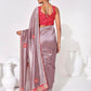 Rajwada Mauve Georgette Embellished Solid Saree For Women