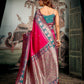 Rajwada Pink Silk Blend Solid Saree For Women