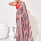 Rajwada Mauve Georgette Embellished Solid Saree For Women