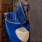 Rajwada Blue Silk Blend Printed Elegant Saree For Women