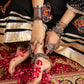 Rajwada Black Viscose Rayon Rabari Work Semi-Stitched lehenga With Stunning Tassels For Women