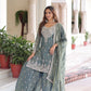 Rajwada Grey Silk Blend Embellished Kurta Set For Women