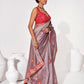 Rajwada Mauve Georgette Embellished Solid Saree For Women