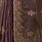 Rajwada Mauve Satin Embroidered Saree For Women