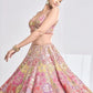 Rajwada Multicolor Georgette Embellished Semi Stitched Lehenga For Women