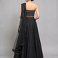 Black Silk Blend Plain Lehenga