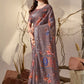 Rajwada Light Brown Linen Cotton Printed Saree For Women