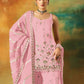 Rajwada Pink Georgette Embroidered Semi-Sitched Kurta Set For Women