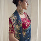 Rajwada Teal Organza Embroidered Elegant Saree For Women