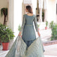 Rajwada Grey Silk Blend Embellished Kurta Set For Women
