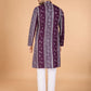 Rajwada Wine Viscose Rayon Embroidered Stitched Kurta For Men