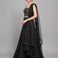 Black Silk Blend Plain Lehenga