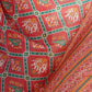 Rajwada Red Silk Blend Bandhini Print & Cutwork Saree For Women